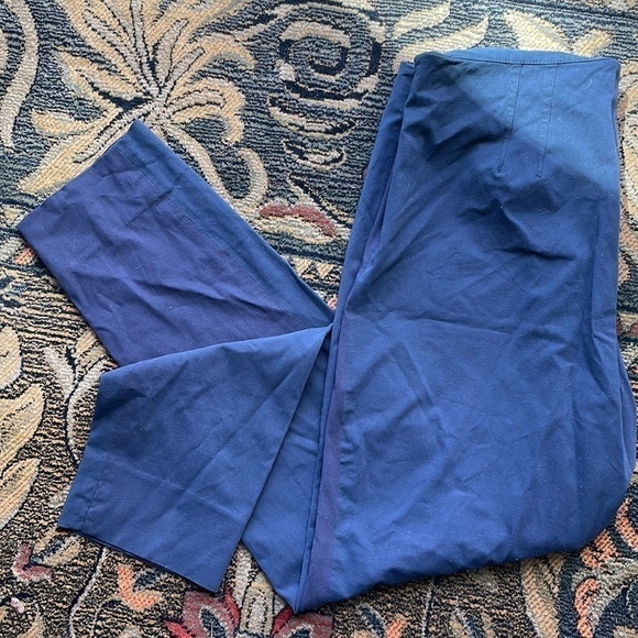 𝅺theory Blue & Purple Side Zipped Ankle Pant w Side Slit on Hem - Picture 3 of 6